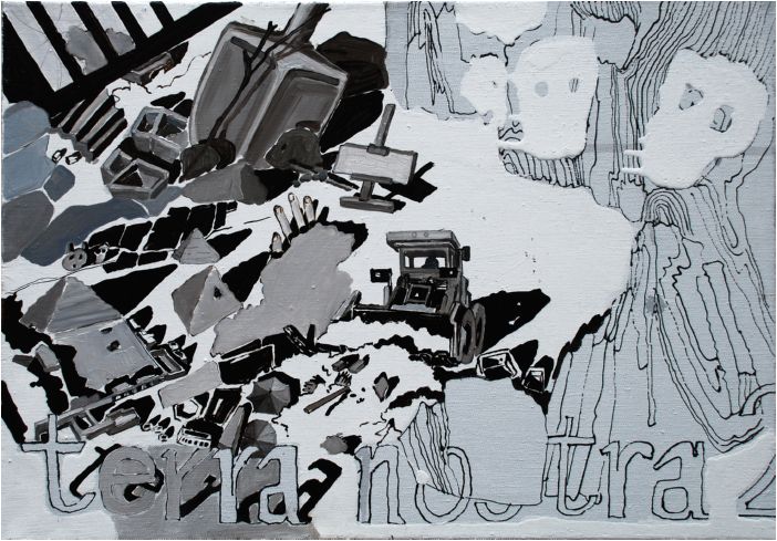 Terra Nostra II., olej a email na pltn, 50x70 cm, 2009