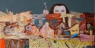 Ultima cena,  oil on canvas, 50x100 cm, 2005